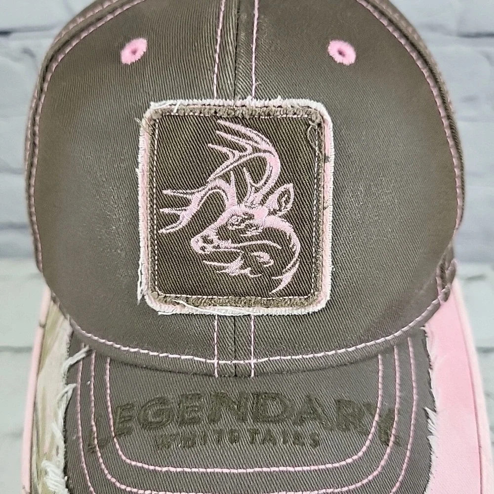 Legendary‎ Whitetails Hat Womens OSFM Brown Pink Camo Outdoor Hunting Cap Flaw